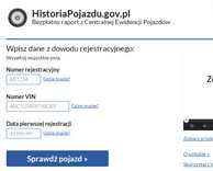 Sprawdzenie historii pojazdu