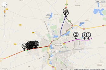 Mapa Autokomisów w Gnieźnie Autokomisy na mapie